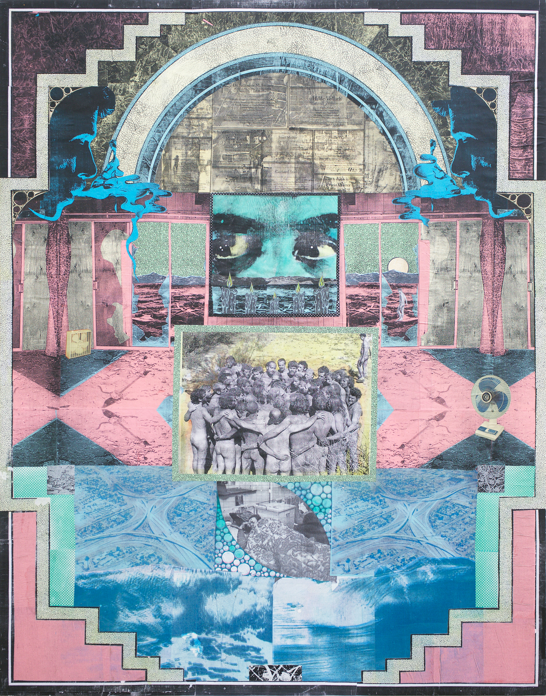 GWENAËL RATTKE LA Unconscious , 2011 acrylic and silkscreen on board, 50” x 39”