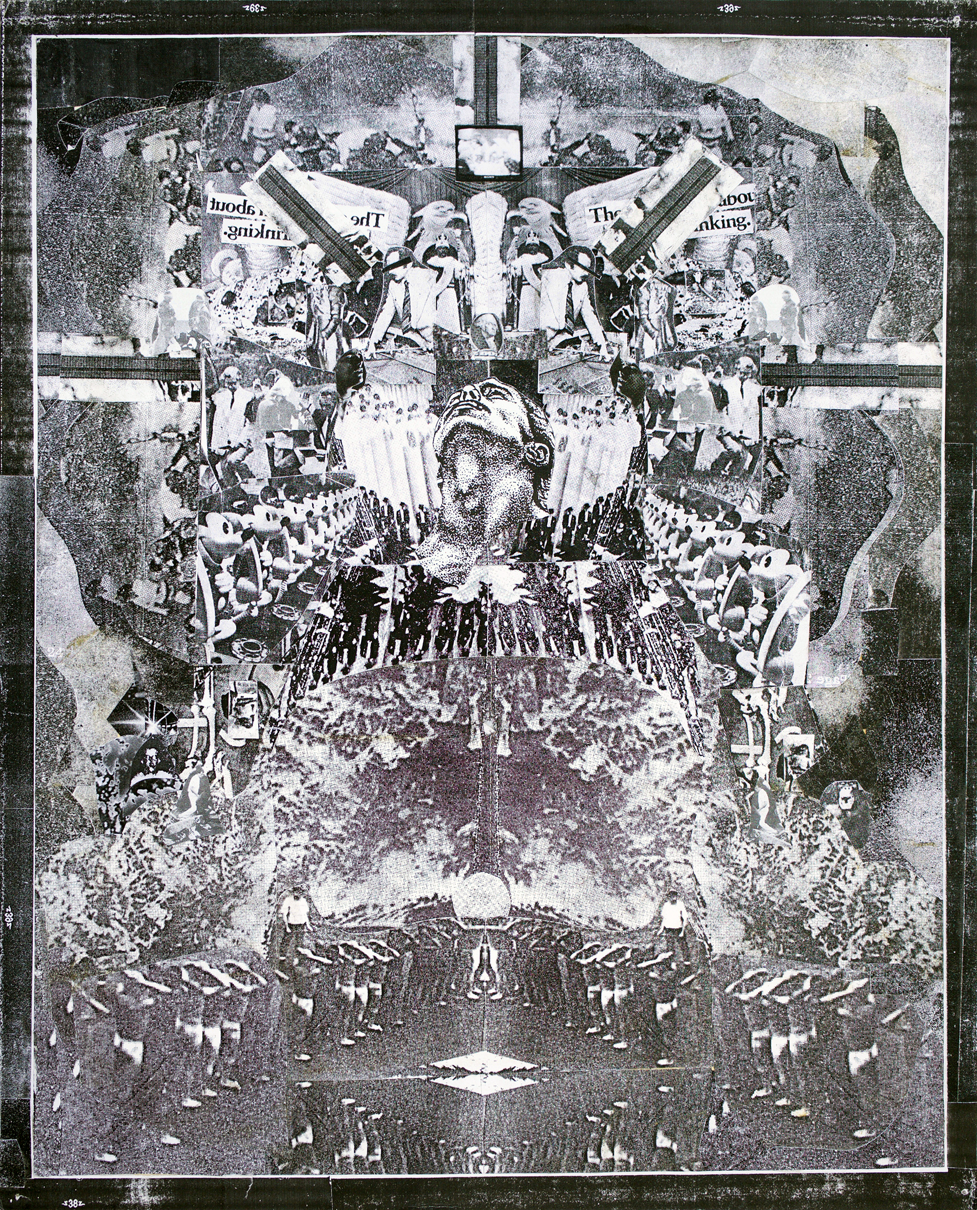  GWENAËL RATTKE  The Sober Truth , 2013 collage on board, 19.75” x 15.75” 