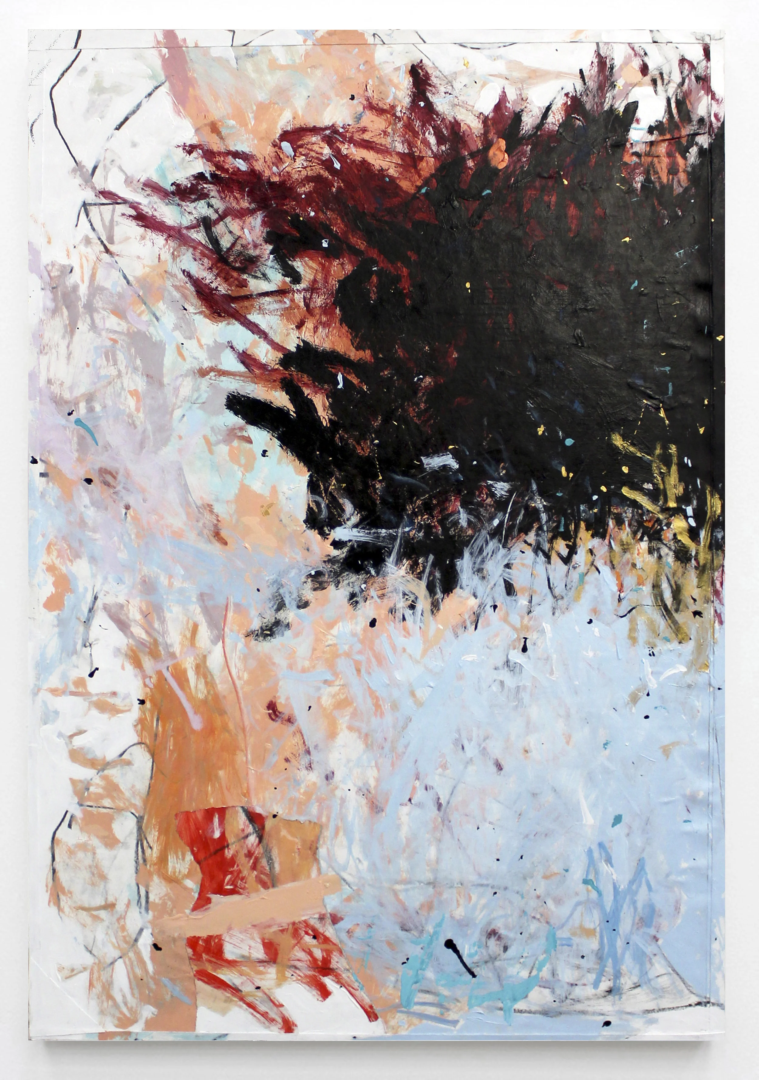 JOSEPH HART 100 Cups of Sugar, 2018 Collaged paper, acrylic and graphite on linen, 38” x 26”