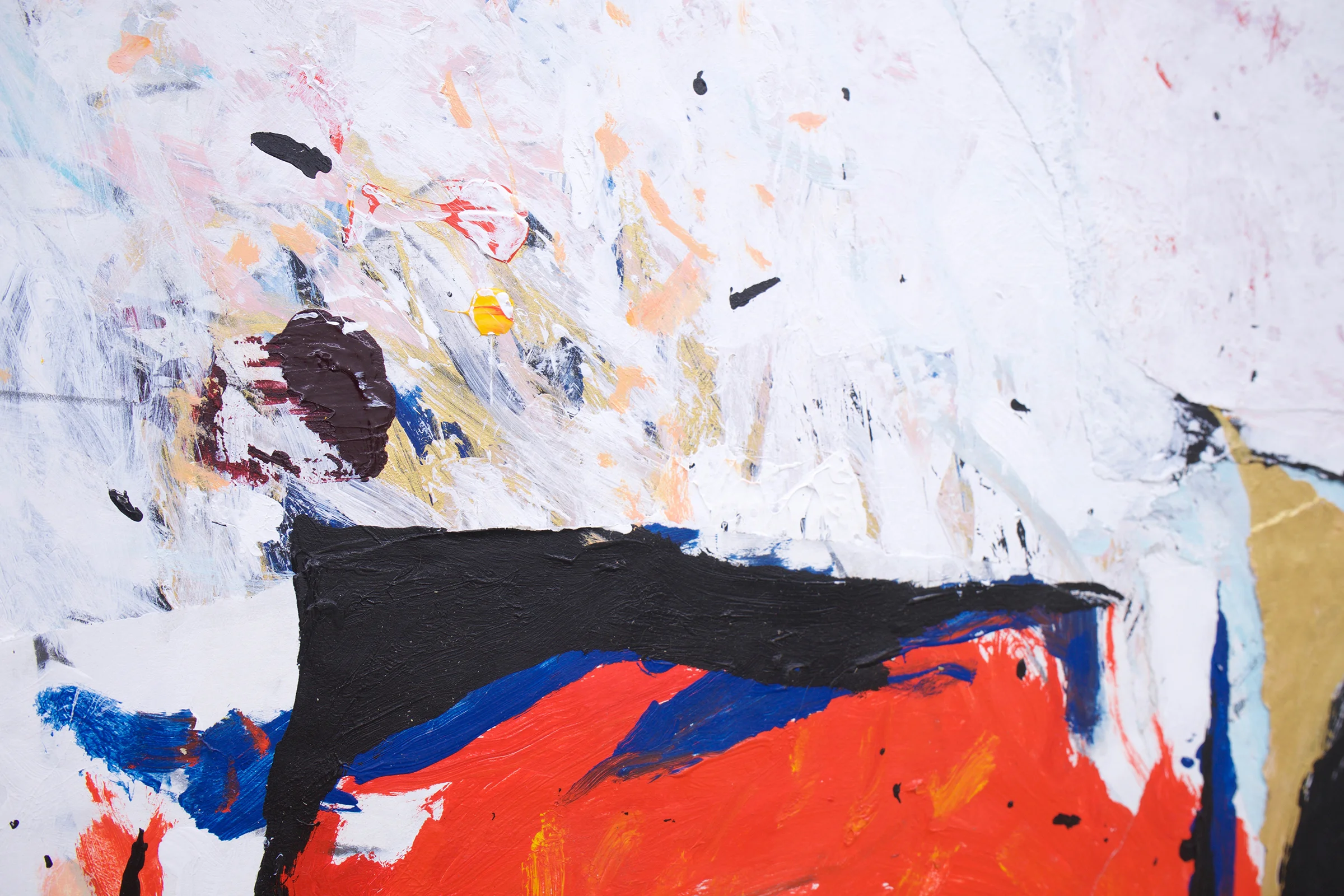 JOSEPH HART (detail) Walter’s Ball, 2018 Collaged paper, acrylic and graphite on linen, 38” x 26”