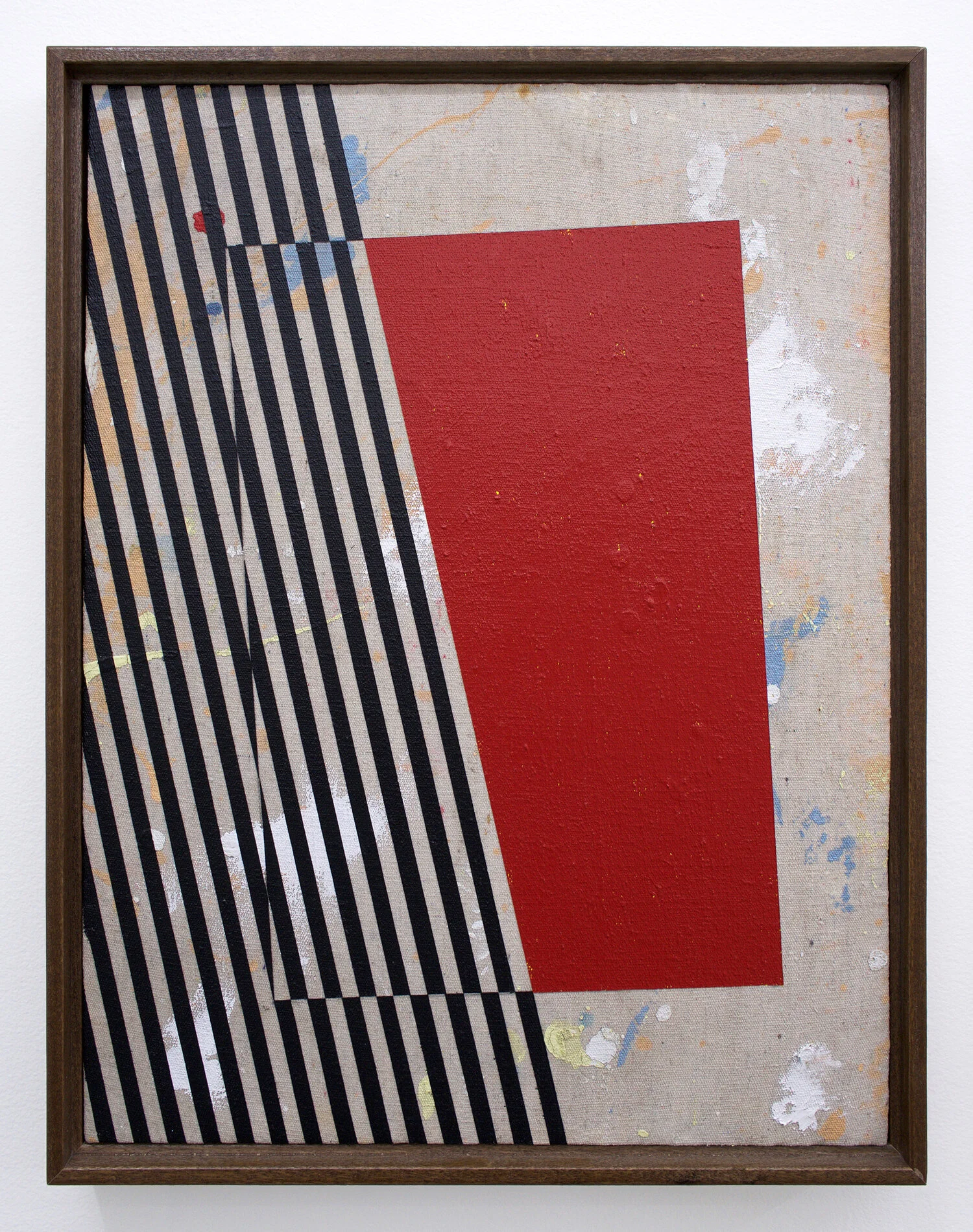 JOHNNY ABRAHAMS Untitled (Small Red), 2019 acrylic on canvas, 17” x 13” (framed)