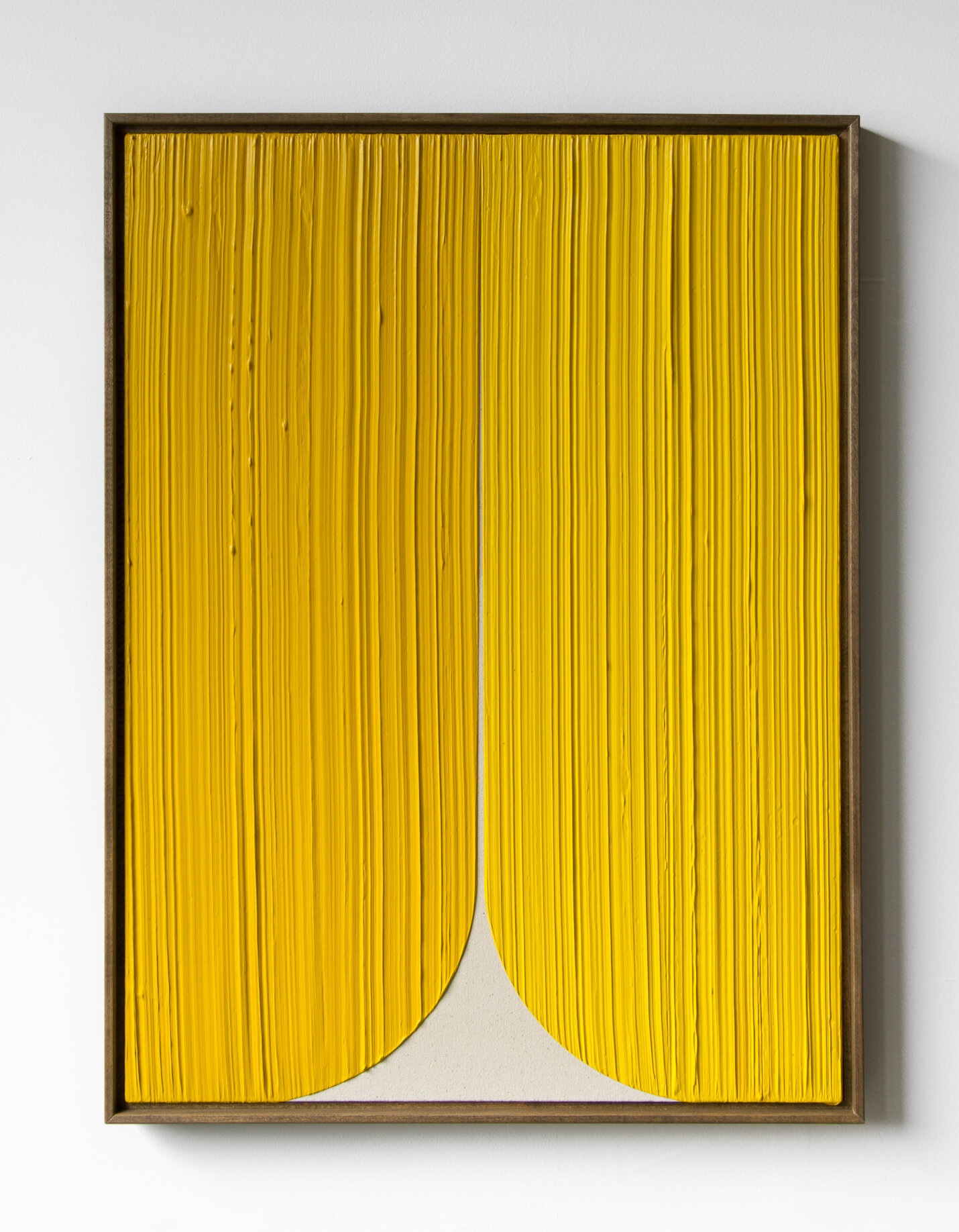  JOHNNY ABRAHAMS    Untitled (Yellow) , 2020 acrylic on burlap, 24" x 18" 