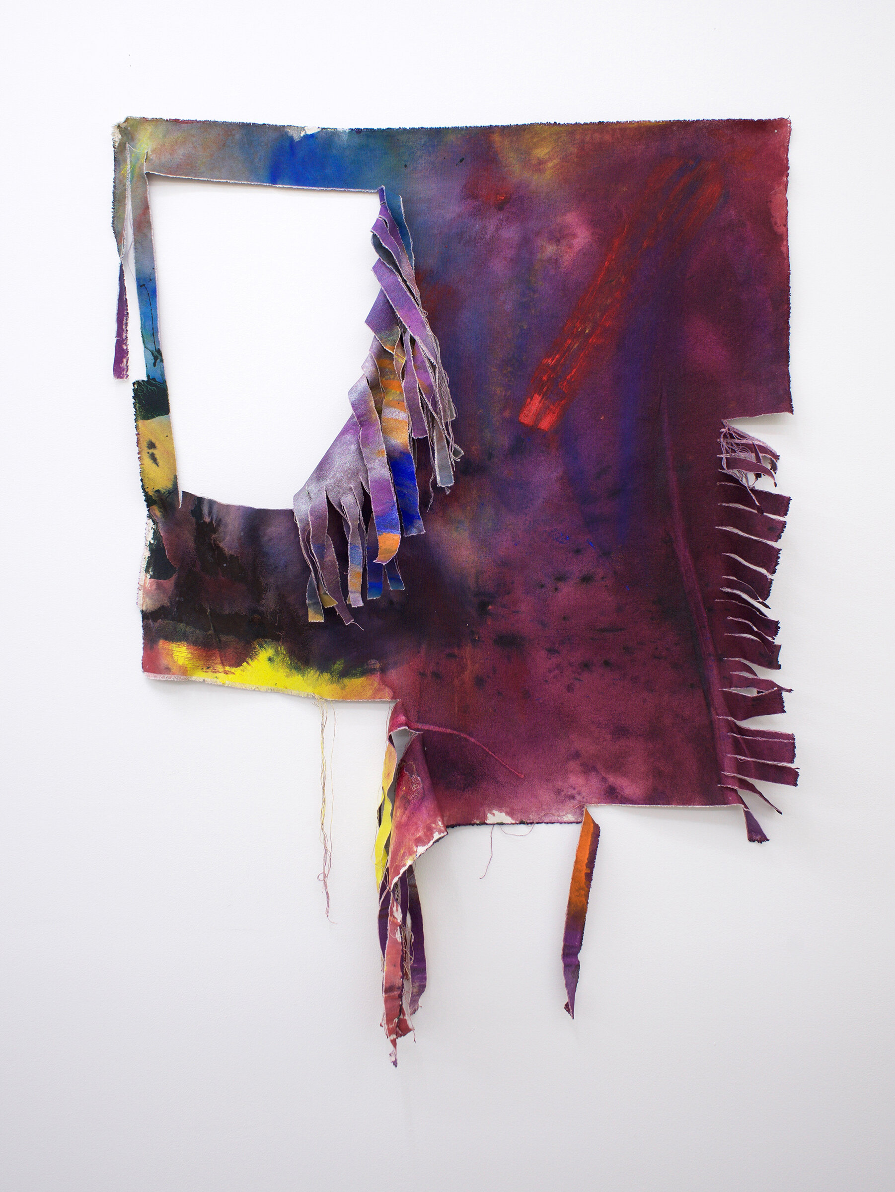 Vaughn Davis Jr.    Soul Mate/Soul Sister , 2021 acrylic, dye, aerosol paint, pigment on canvas 34" x 36" 