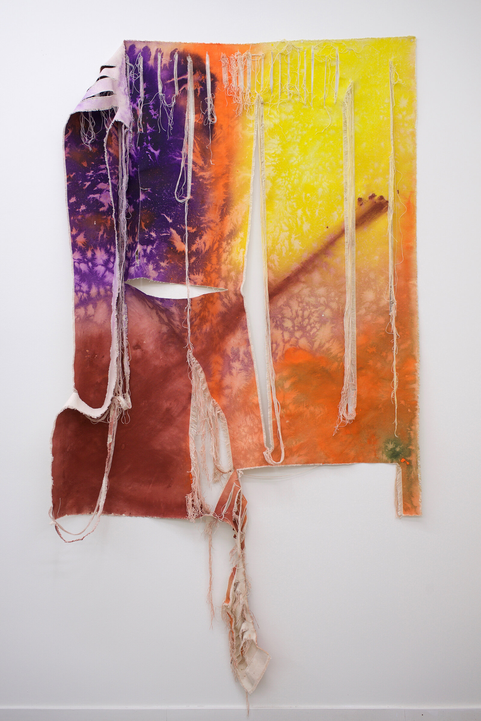  Vaughn Davis Jr.    Sunset with Fragments , 2020 acrylic, PVA sizing, pigment on canvas 87" x 45" 