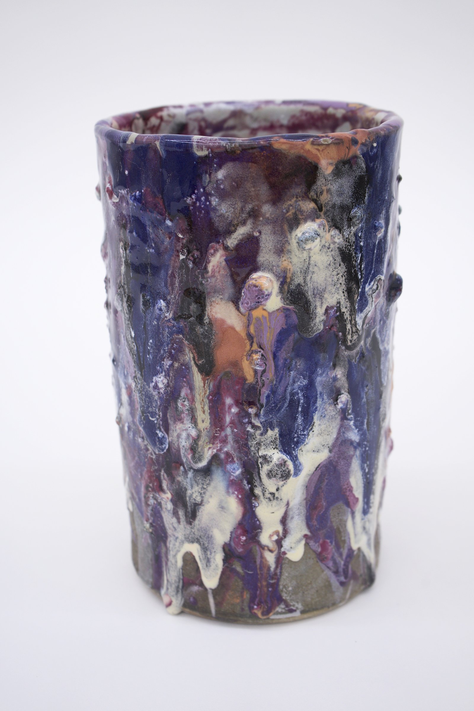   Untitled (Lava Lamps, Cylinder 1) , 2022 Multiply fired and layered glazes on stoneware 8.5” x 5” 