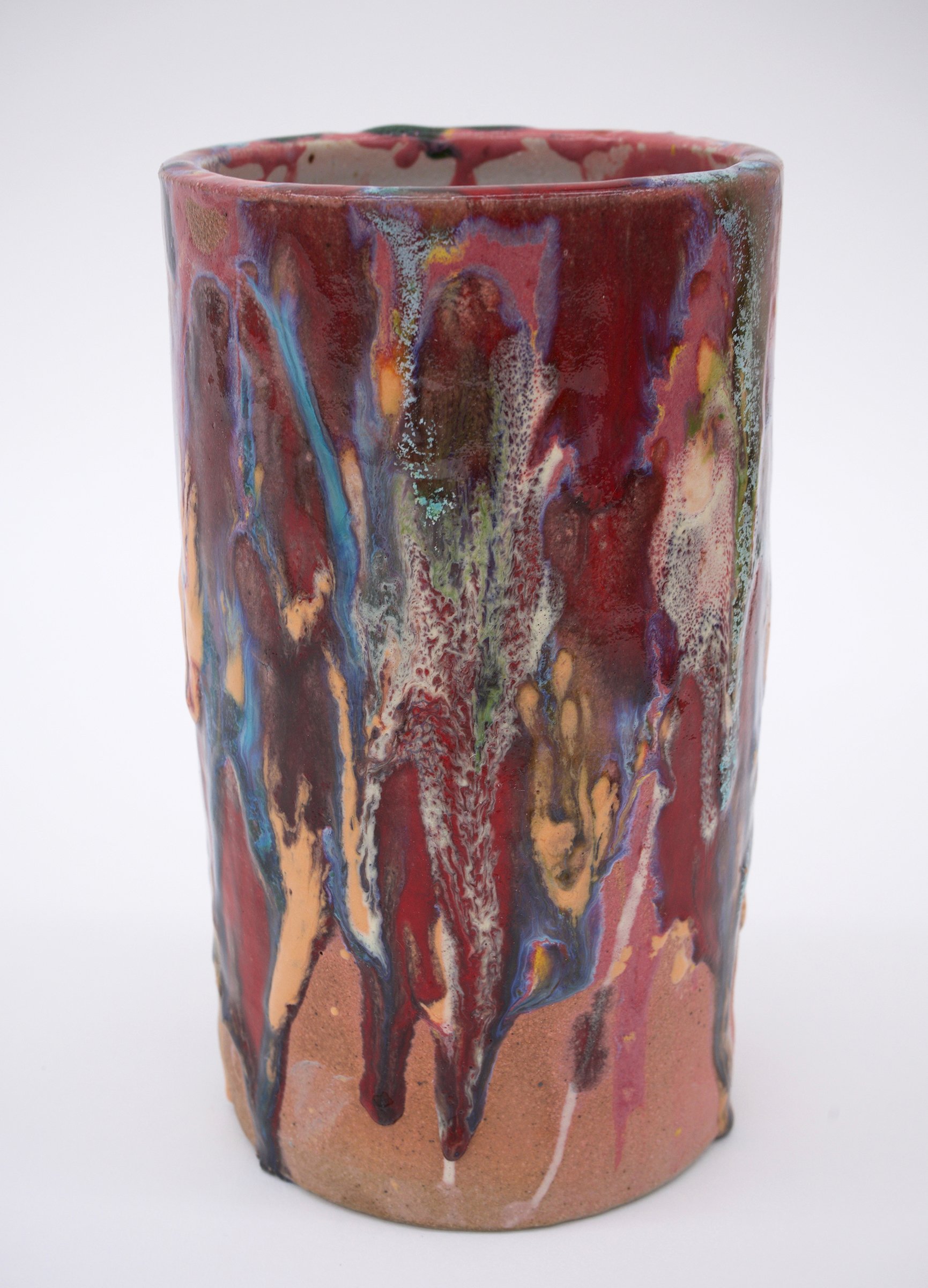  Untitled (Lava Lamps, Cylinder 2) , 2022 Multiply fired and layered glazes on stoneware 8.5” x 5” 