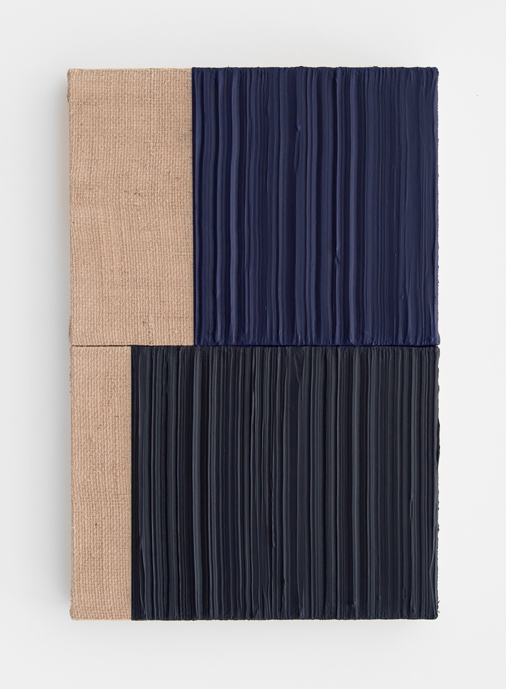   Untitled , 2022 (right) acrylic on burlap 18" x 12" (JA069) 
