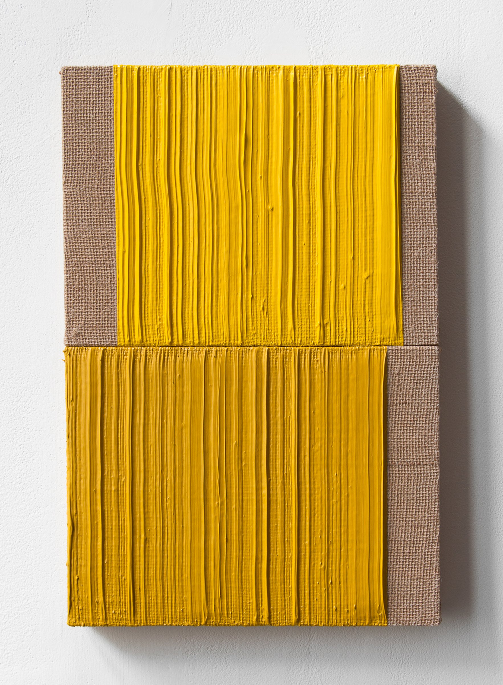   Untitled , 2022 (middle) acrylic on burlap 18" x 12" (JA069) 