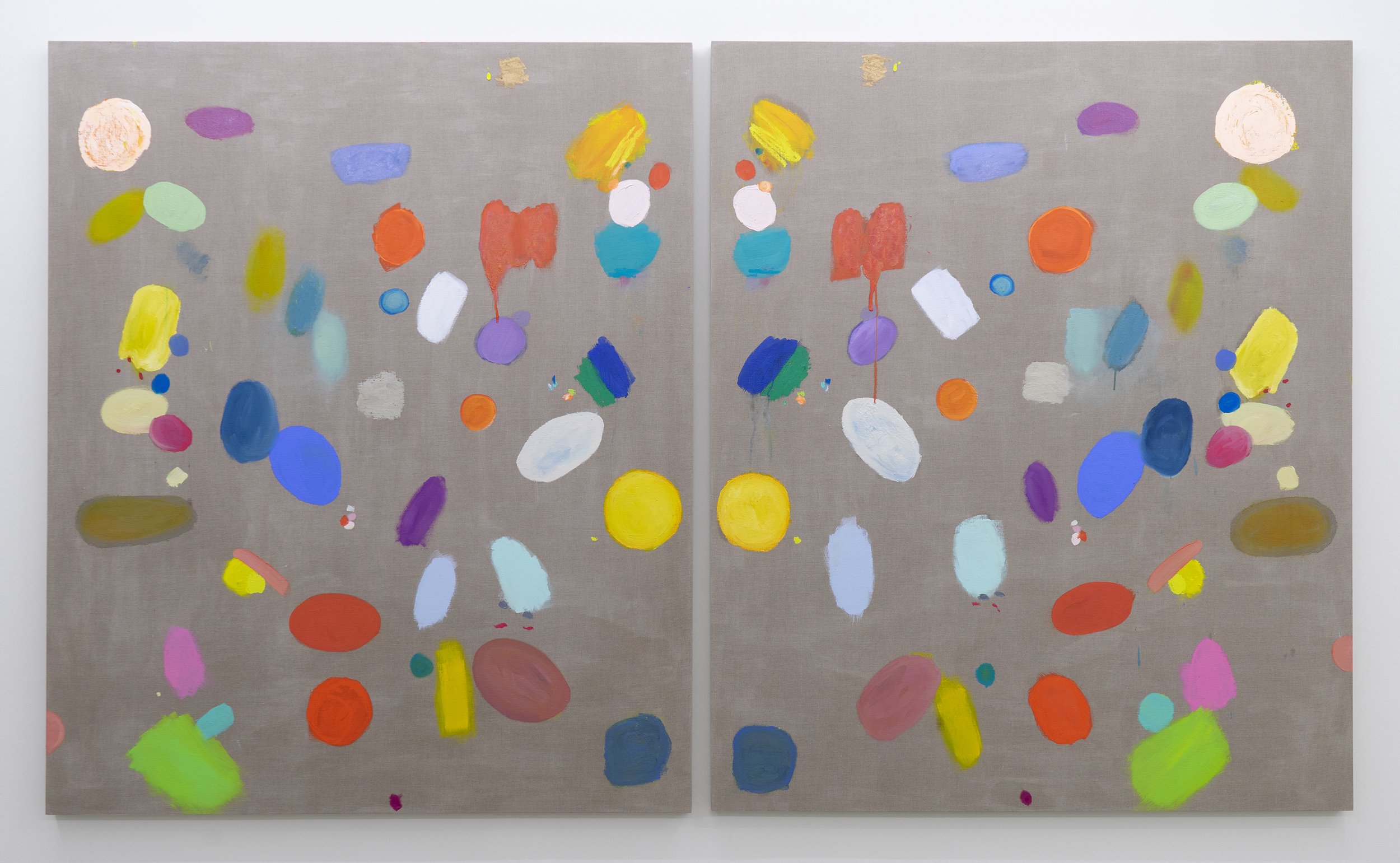   Imperfect Rhyme (Diptych) , 2023 Oil and acrylic on linen 72” x 60” each (72" x 120" overall) 