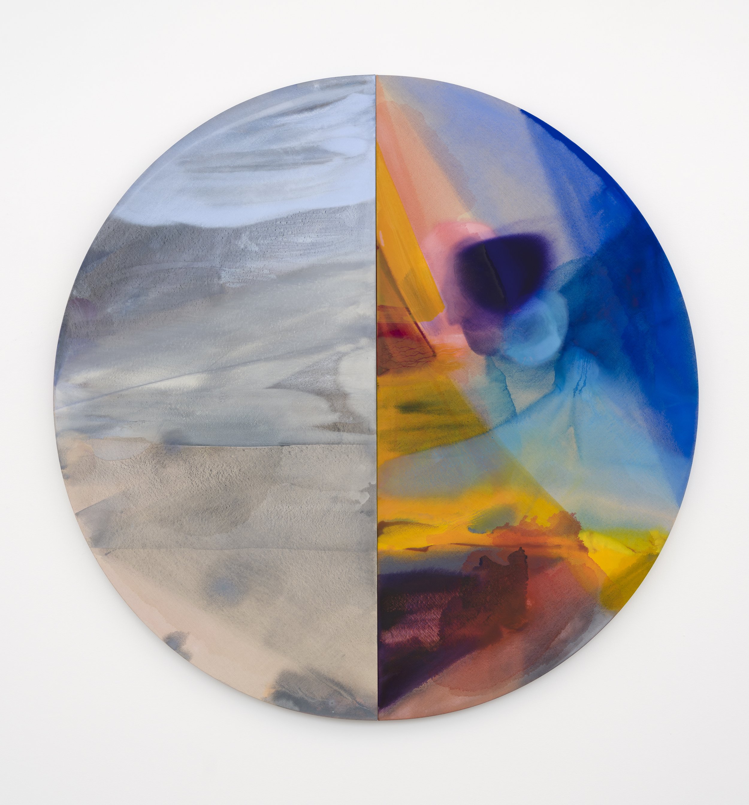   Setting , 2022 oil and acrylic on linen 80" diameter 