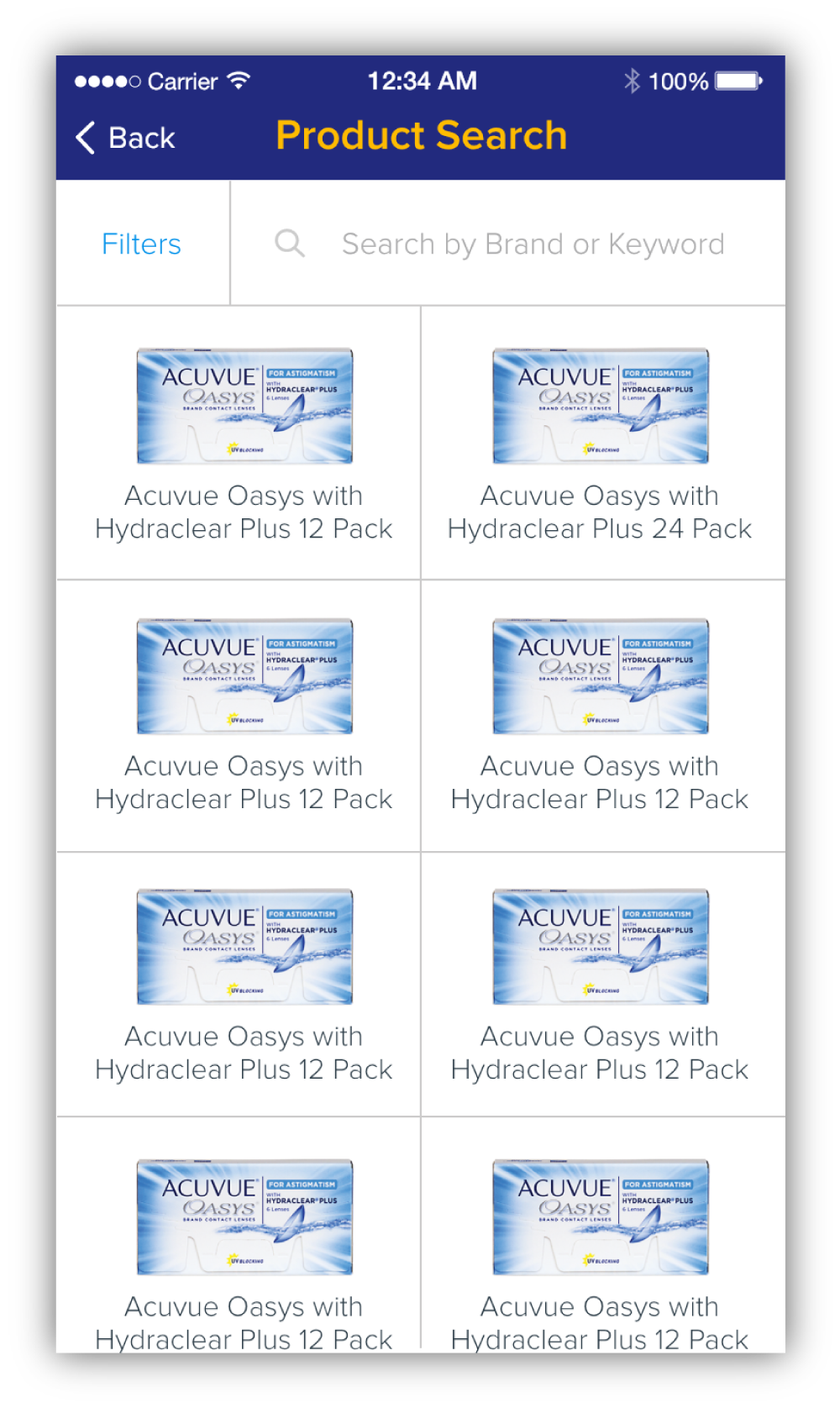 Product List Page