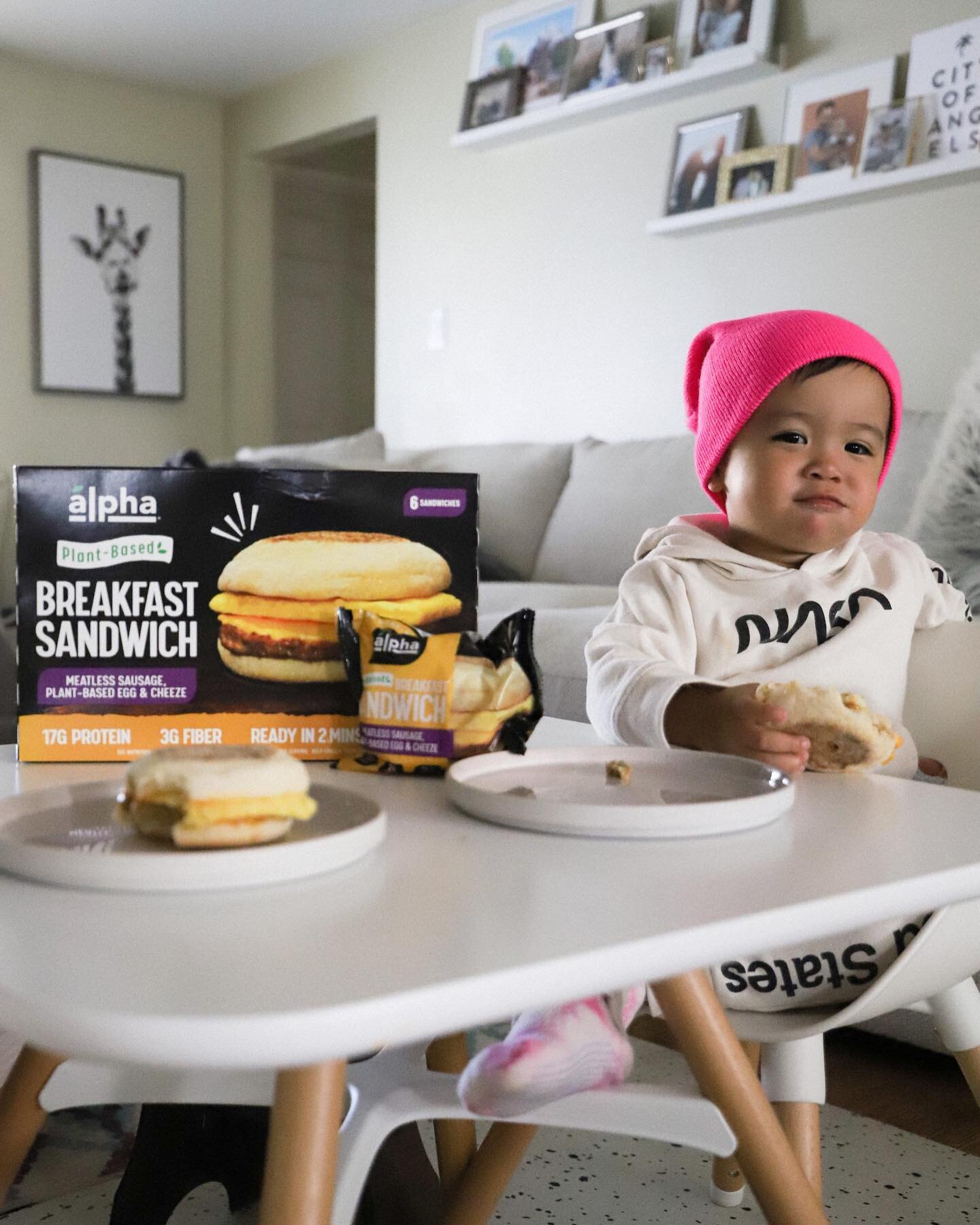 Charlie&rsquo;s favorite breakfast food is&hellip; breakfast sandwich! We&rsquo;re just in luck because our family favorite @AlphaFoods just launched their new plant-based Sausage Breakfast Sandwiches AND you can get them at select @costco stores. 
⠀