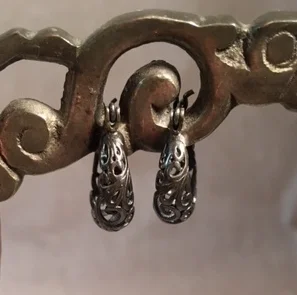 Scrolled Sterling Hoops