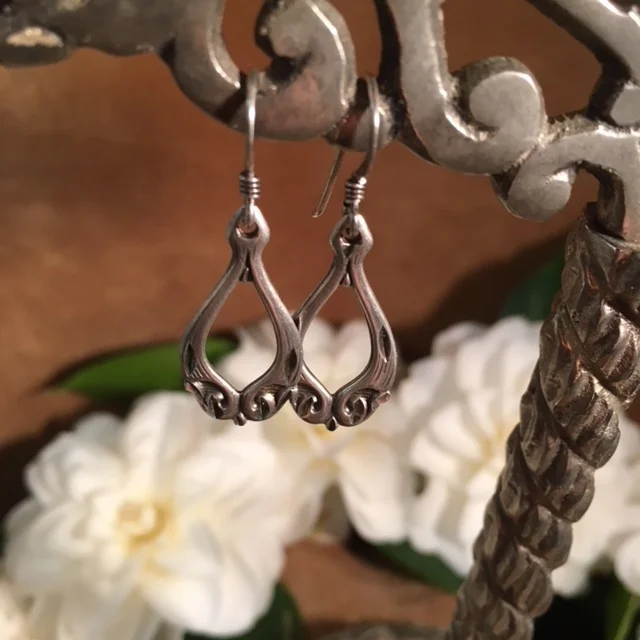 Vintage Teardrop Sterling Earrings
