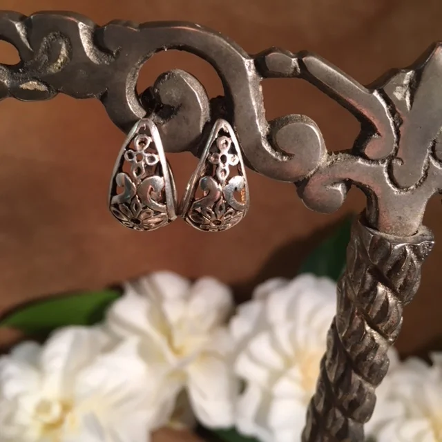 Vintage Scroll Sterling Vintage Hoops