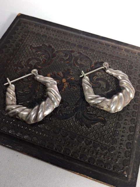 Sculptural Vintage Sterling Earrings