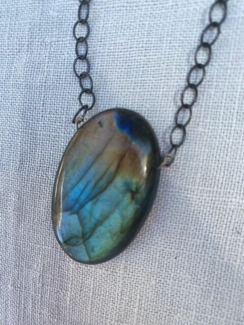 Ocean floor labaradorite pendant