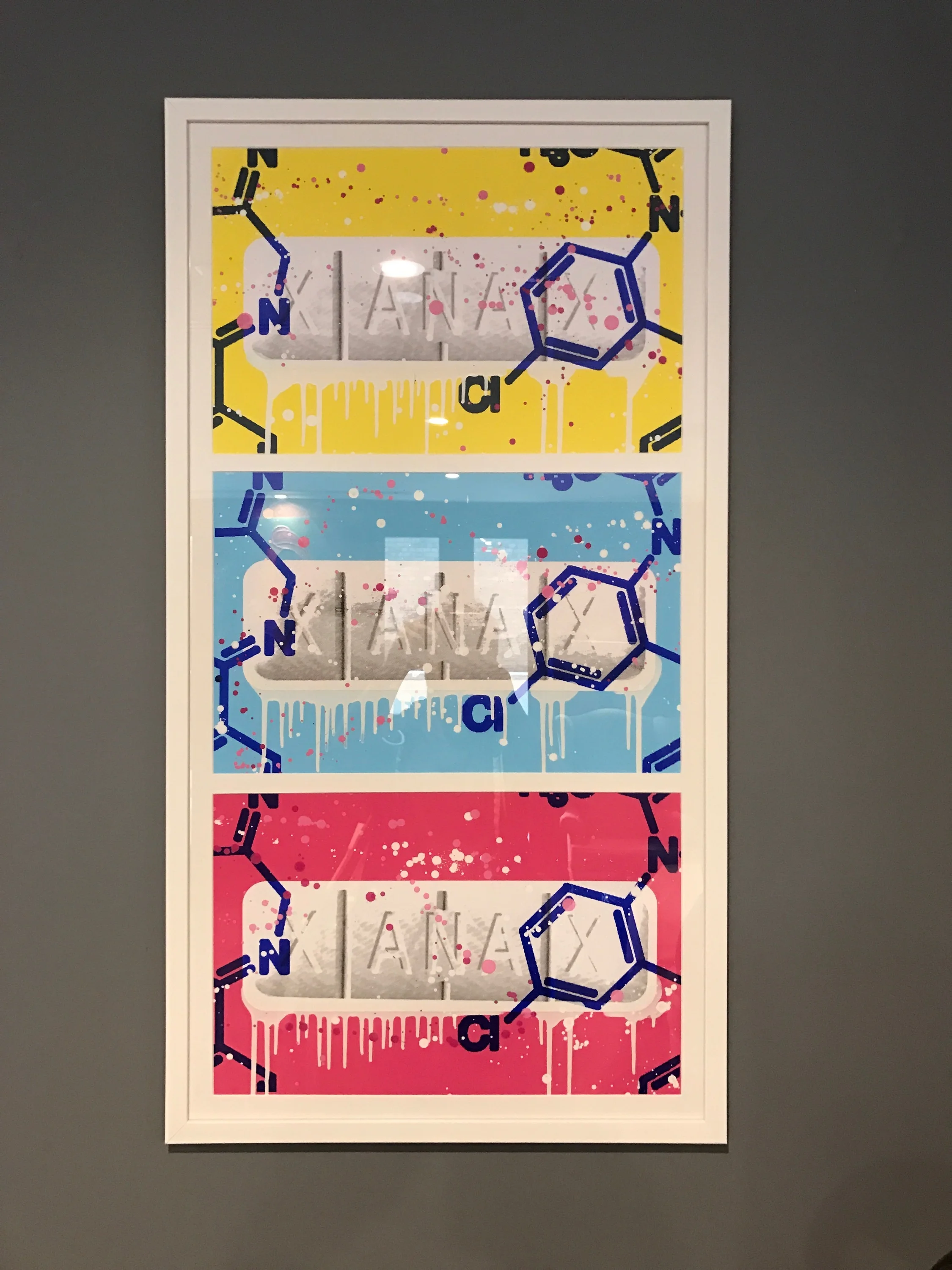 Xanax pack framed Yellow / Blue / Pink
