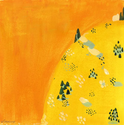 Little Villages on the Mars | Gouache on paper | 5”x 5”