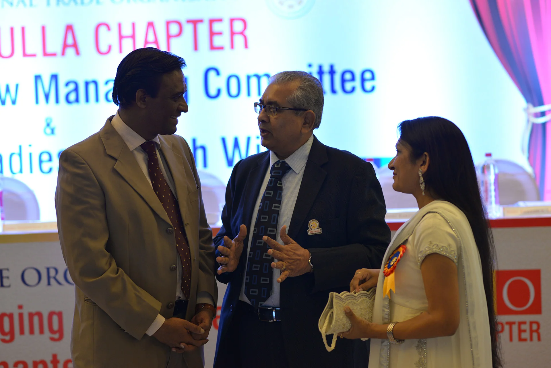  Rajshree Vora with Mr. Radhakrishnan Pillai, author of Chanakya Books, and Mr. Ashok Shah, Vice Chairman of JITO and Chairman of V-Trans. 