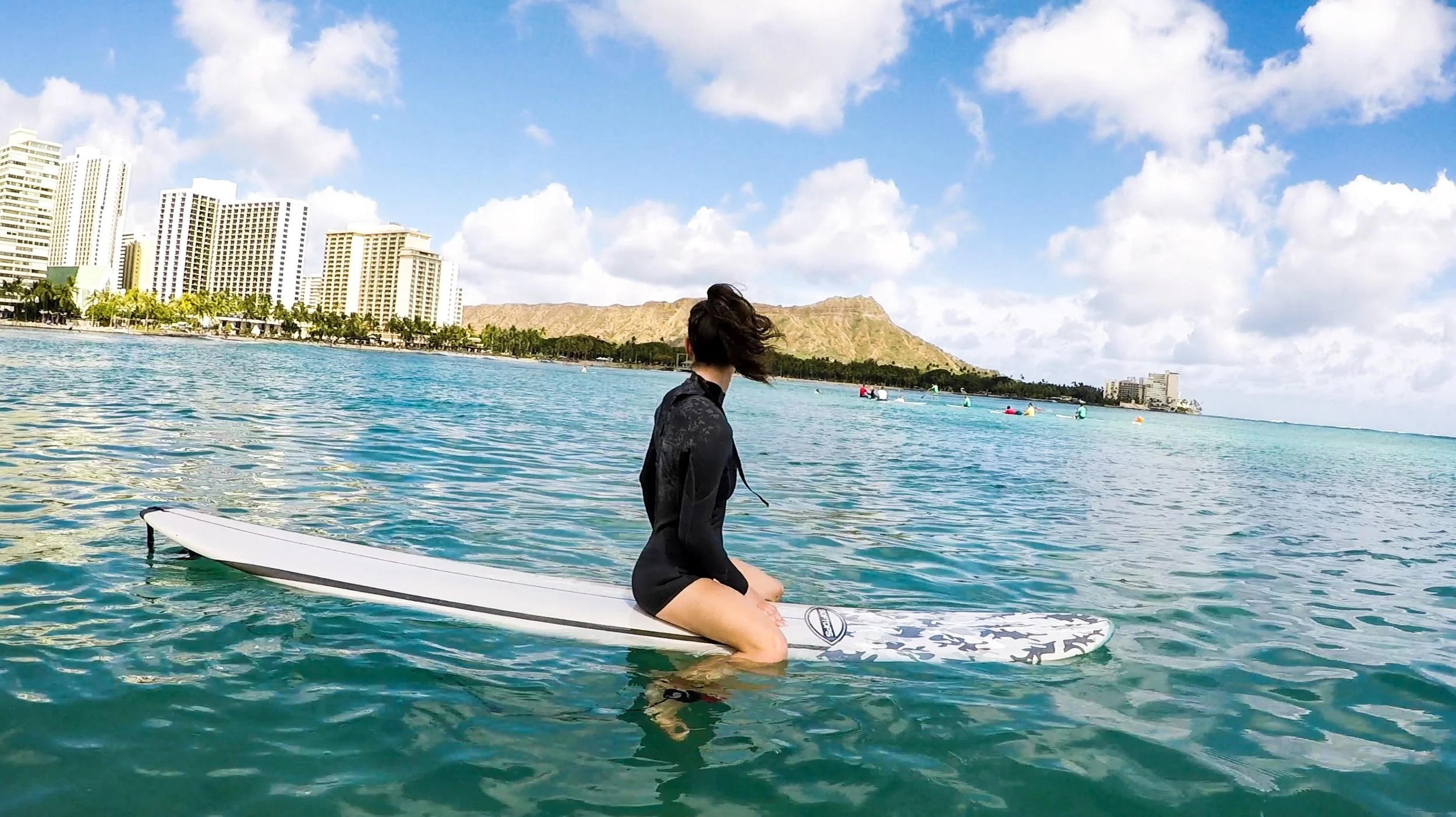 Winter Surfing in Waikiki Beach, Hawaii