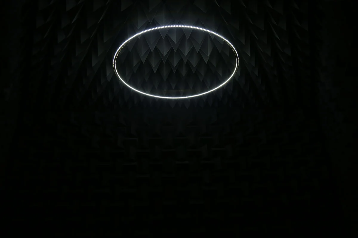 Haroon Mirza, installation view of The National Apavilion of Then and Now , 2011, courtesy of the artist and Lisson Gallery, London. Photo courtesy of the Dhaka Art Summit and Samdani Art Foundation. Photo credit: Noor Photoface