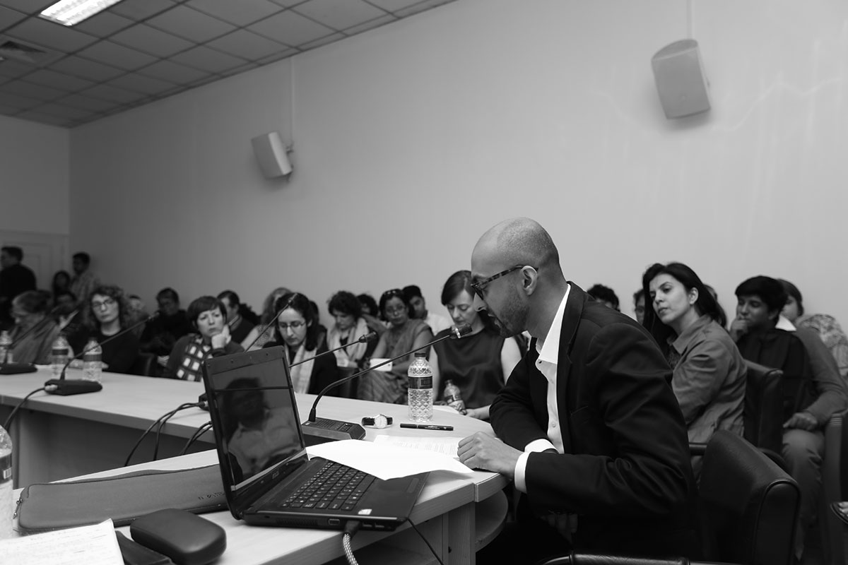 Nabil Ahmed Presentation. Photo courtesy of the Dhaka Art Summit and Samdani Art Foundation. Photo credit: Noor Photoface