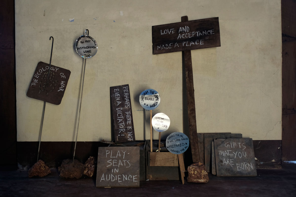 Text Sculpture (outdoor installation), Marzia Farhana