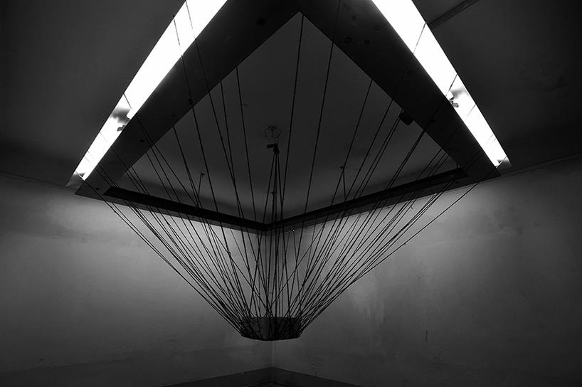 Insulate (2016), casting plaster, found objects, nails, rope and projected film. Image courtesy: the artist. 