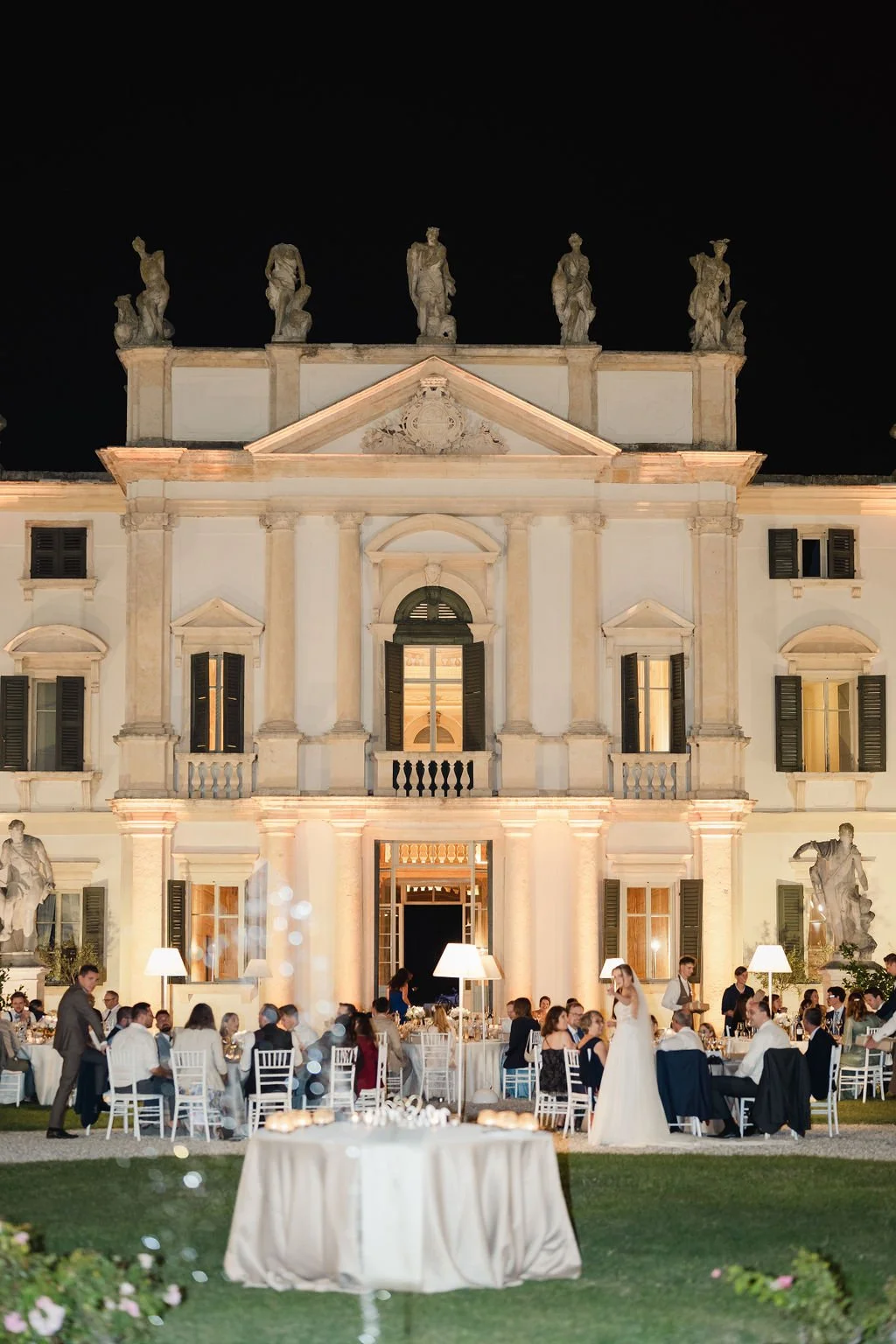 Tania Muser Italian wedding floral designer night garden dinner