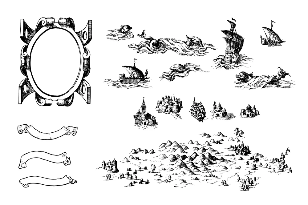 Fantasy Map Symbol Set 3 Illustrator Png Fantasy Map Symbols