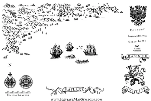 Fantasy Map Symbol Set 1 Illustrator Png Fantasy Map Symbols