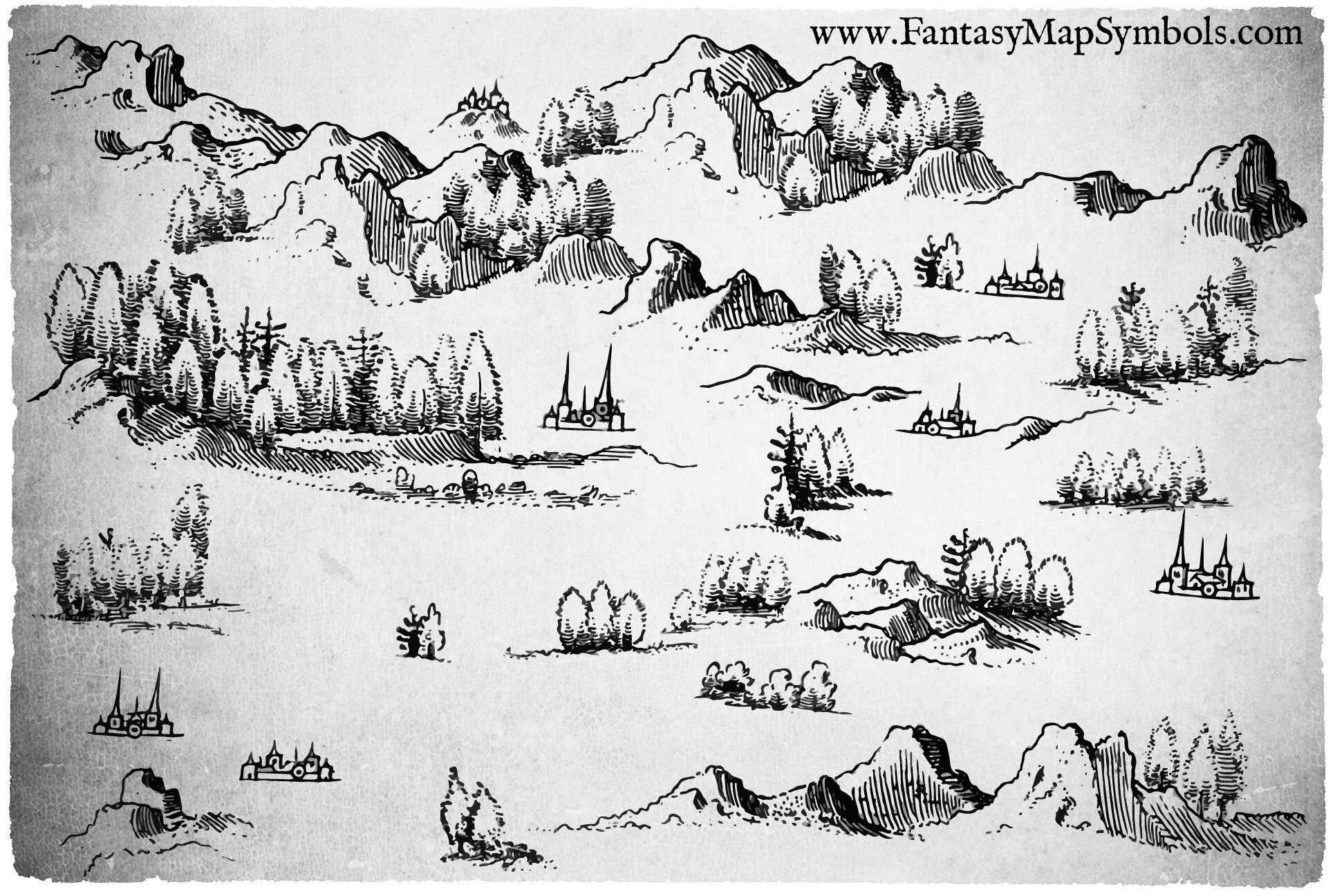 Spires Fantasy Map Symbol Set