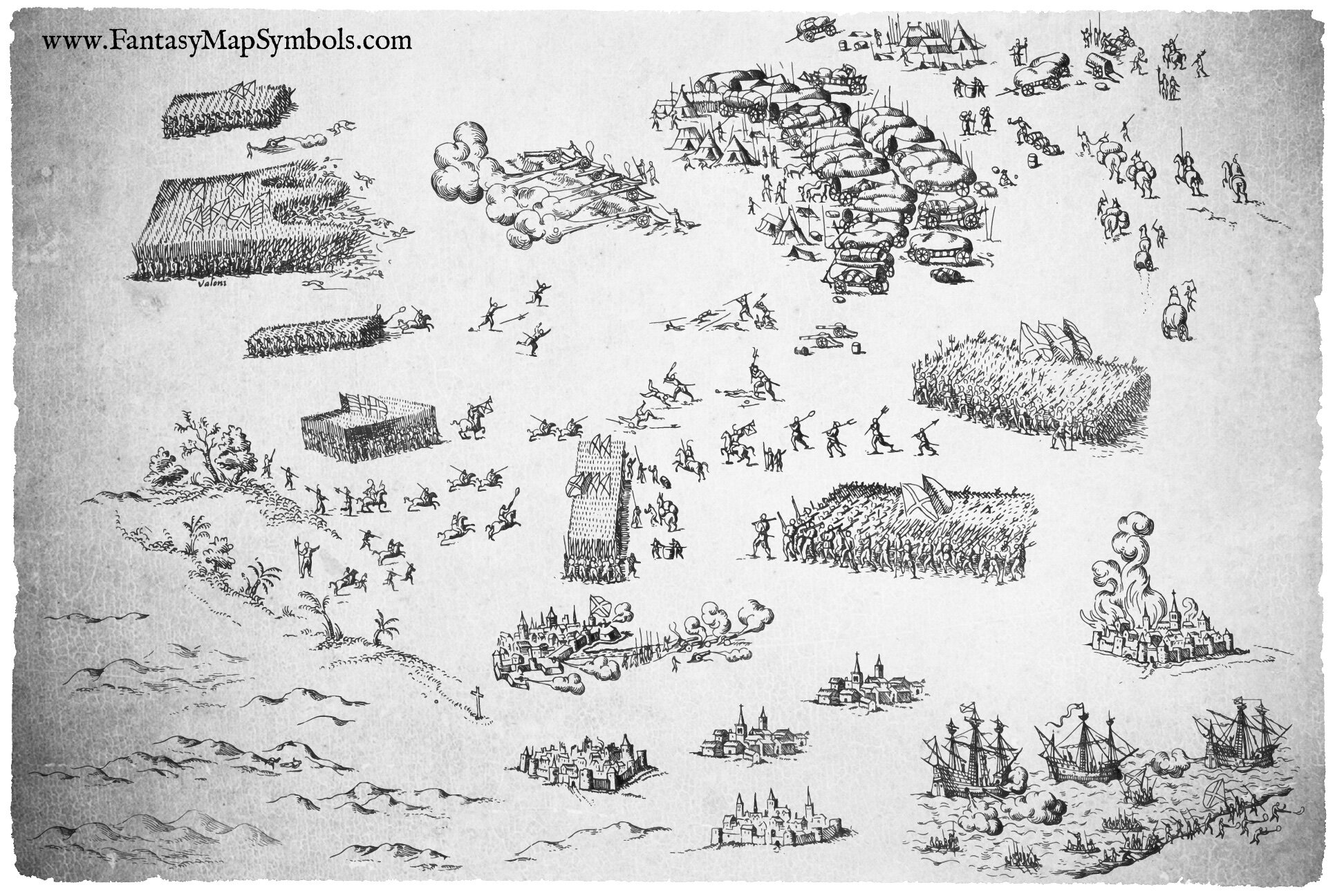 War Fantasy Map Symbol Set