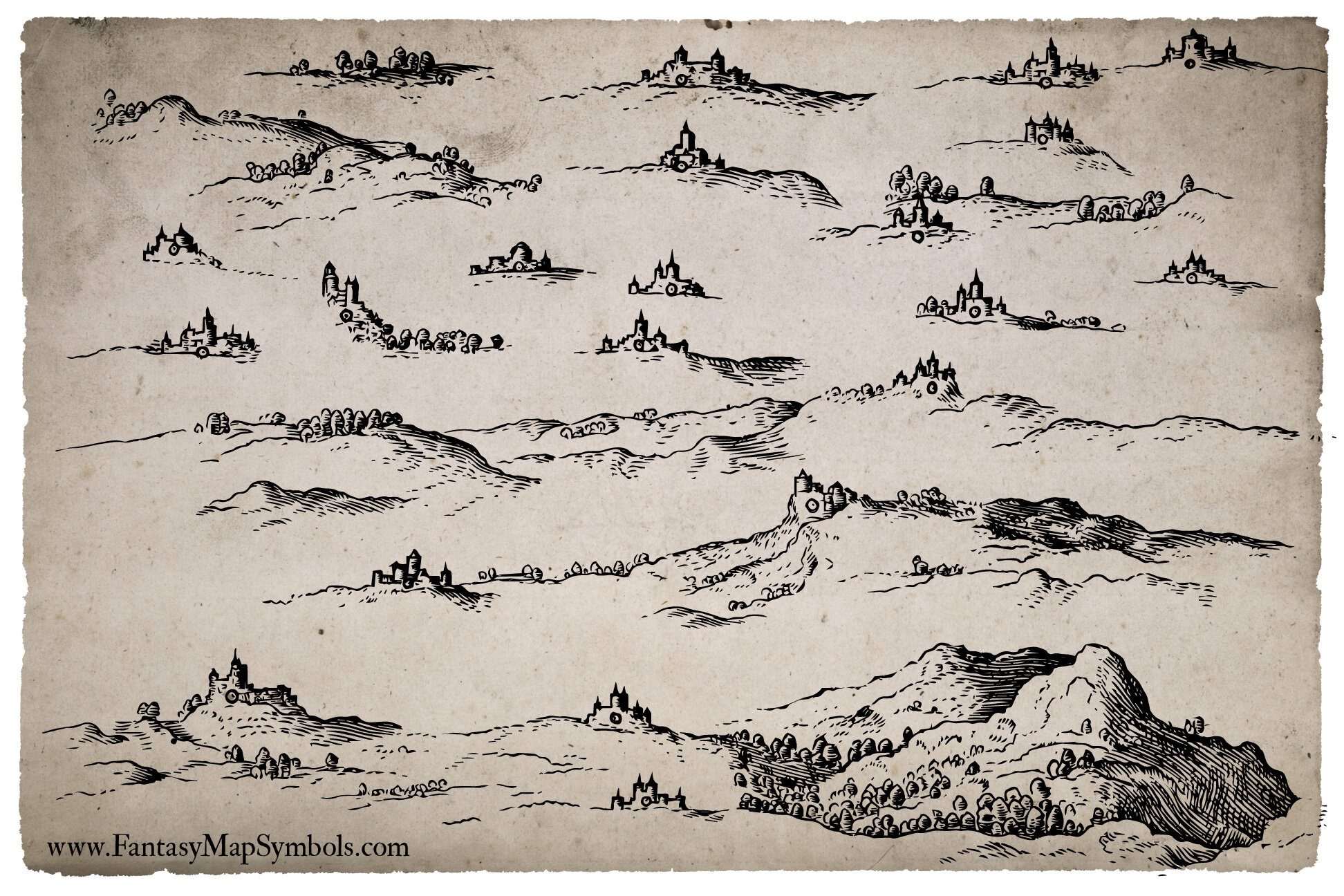 Mossrock Fantasy Map Symbol Set