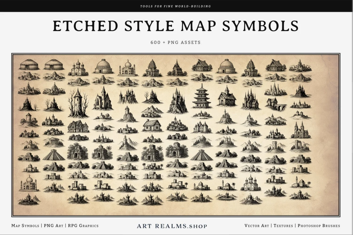 Fantasy Map Symbols 600+ Images Mega Set