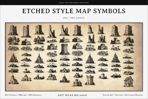Map Symbols & Icons for RPG Maps & Books — Custom Fantasy Maps, RPG ...