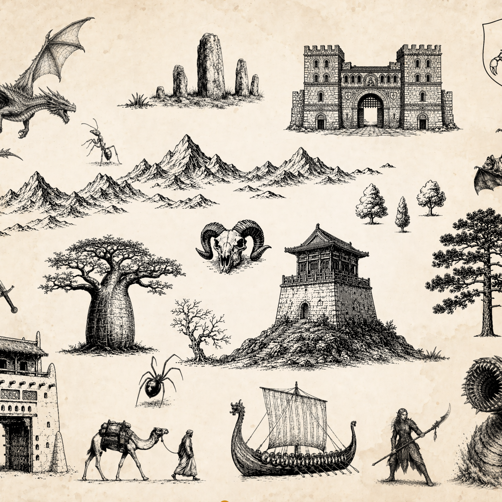 Map symbol sets & PNG Cartography Icons
