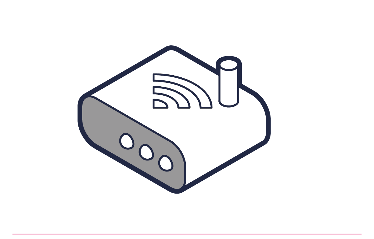 You plug in your wireless router and set up your own wireless network and password.