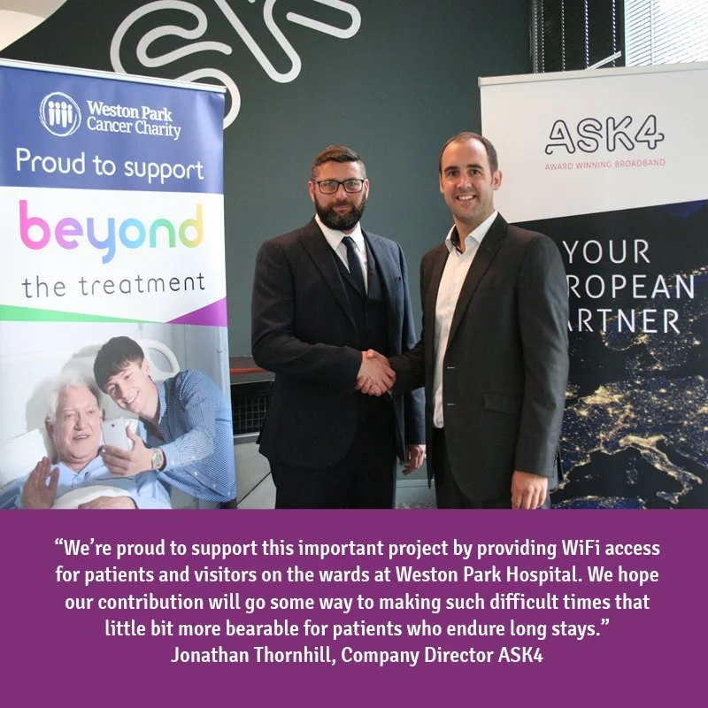 24 November 2017 Weston Park Cancer Charity: Sheffield broadband firm generously donates services to the region’s cancer hospital > go to story