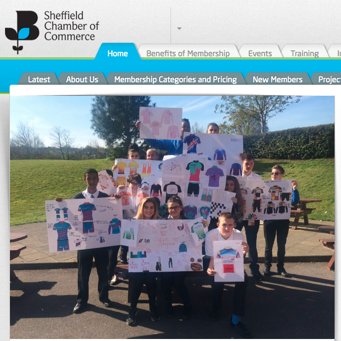 12 May 2016 Sheffield Chamber of Commerce: Hinde House students raise the ‘handle-bar’ with kit designs for charity cycle challenge > go to story