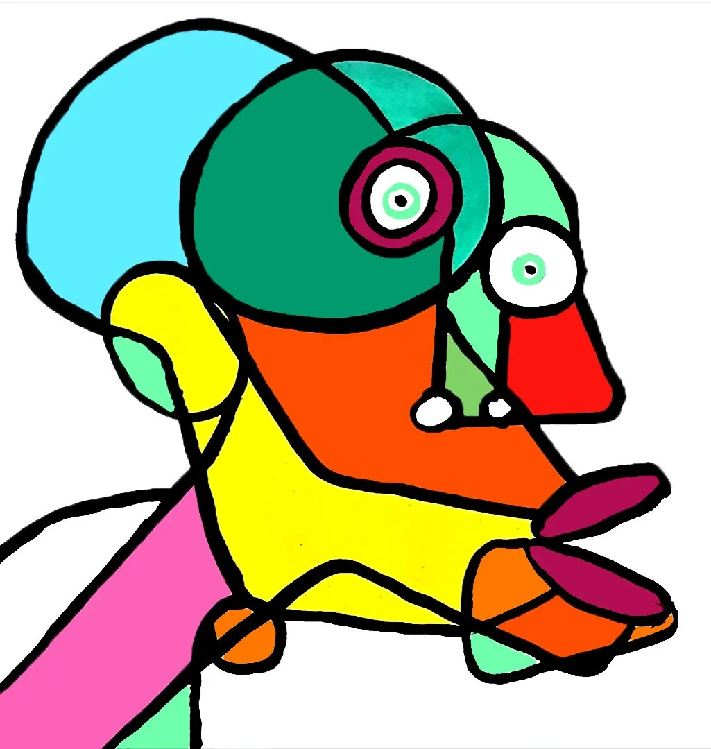 A serene human profile created with intricate colorful line patterns, suggesting a digital or neural network aesthetic.