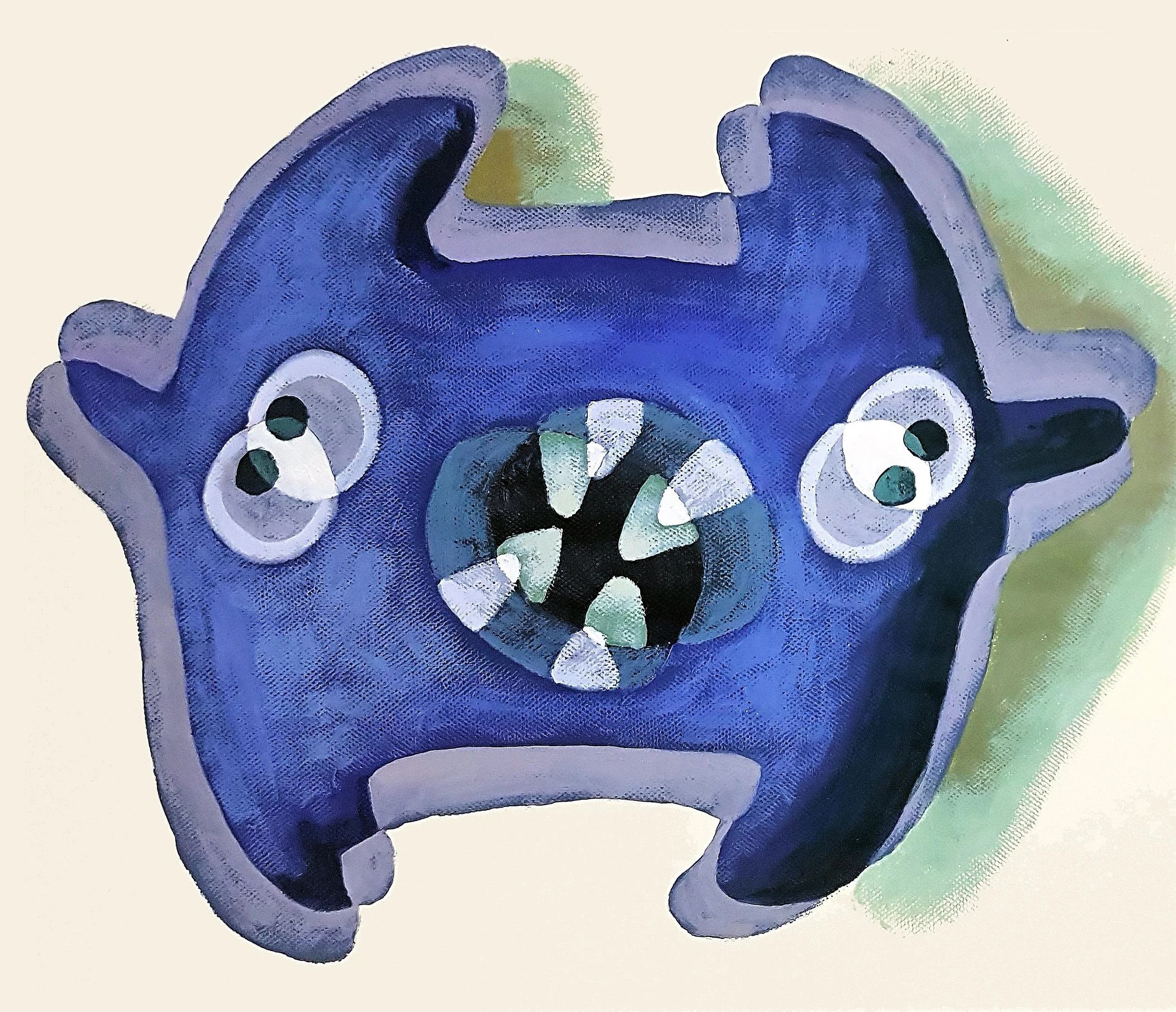 Stylized acrylic painting of funny creature, contemporary fashion art - Roi Pajursky.