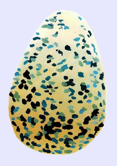 A colorful and expressive watercolor painting of an egg, using a wide palette of vivid tones.