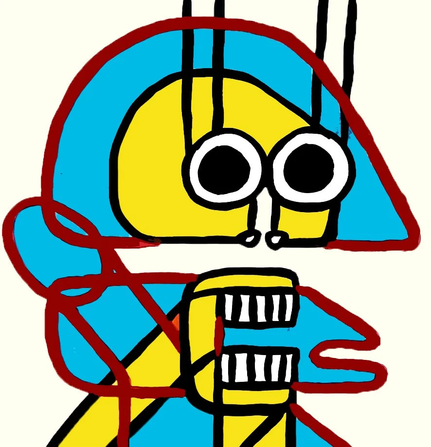 A sidecrying  profile exploring the contrast between red and blue through a series of interlocking geometric planes.