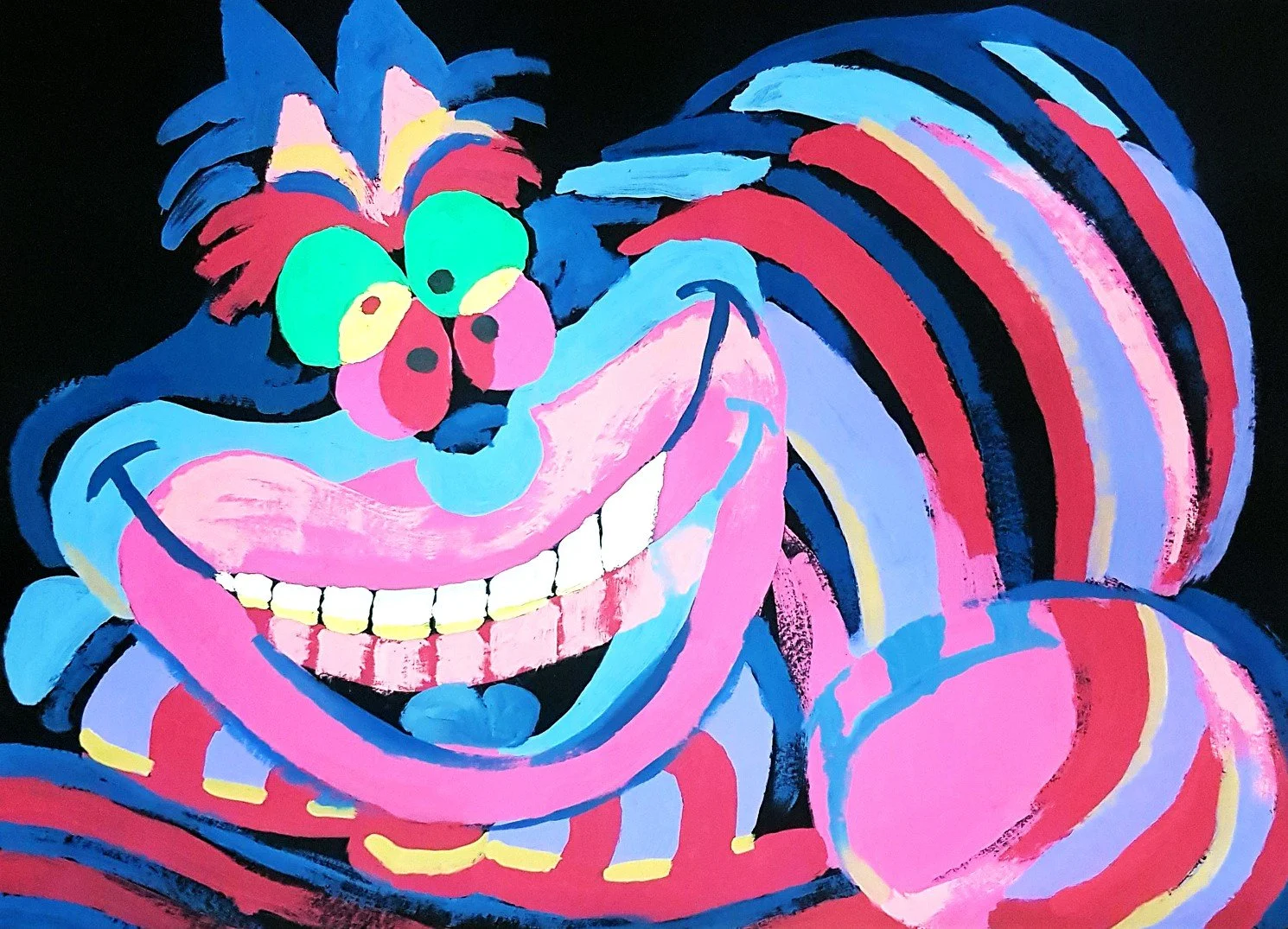 Pop art muppet cat illustration, vibrant whimsical character art - Roi Pajursky.