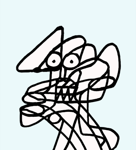 A dense gif composition of overlapping geometric shapes and black line art, creating a rhythmic and energetic abstract field, created by Roi Pajursky