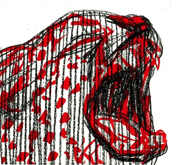 Intense cheetah portrait in ink, focusing on expressive textures and line art - Roi Pajursky