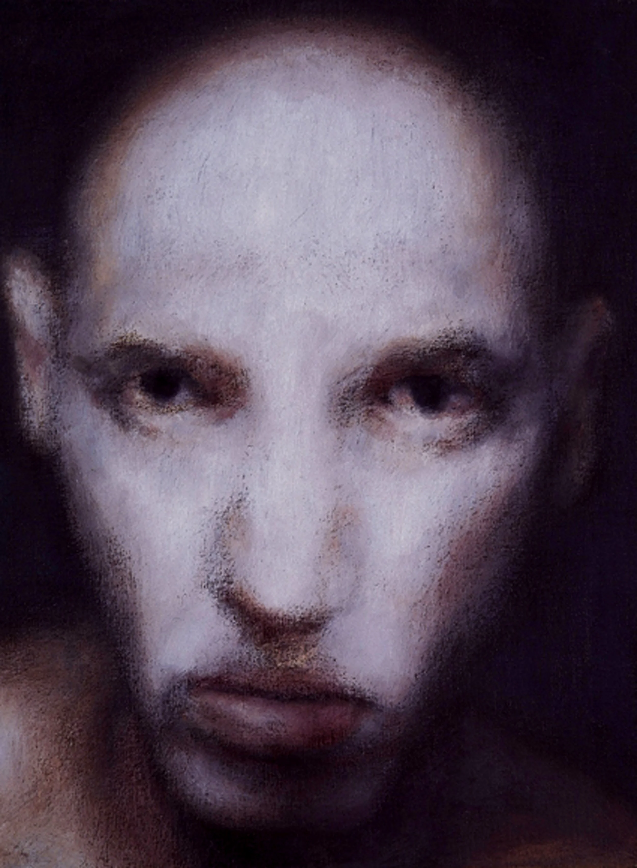 An abstract male head study, mysterious and hazy atmosphere.