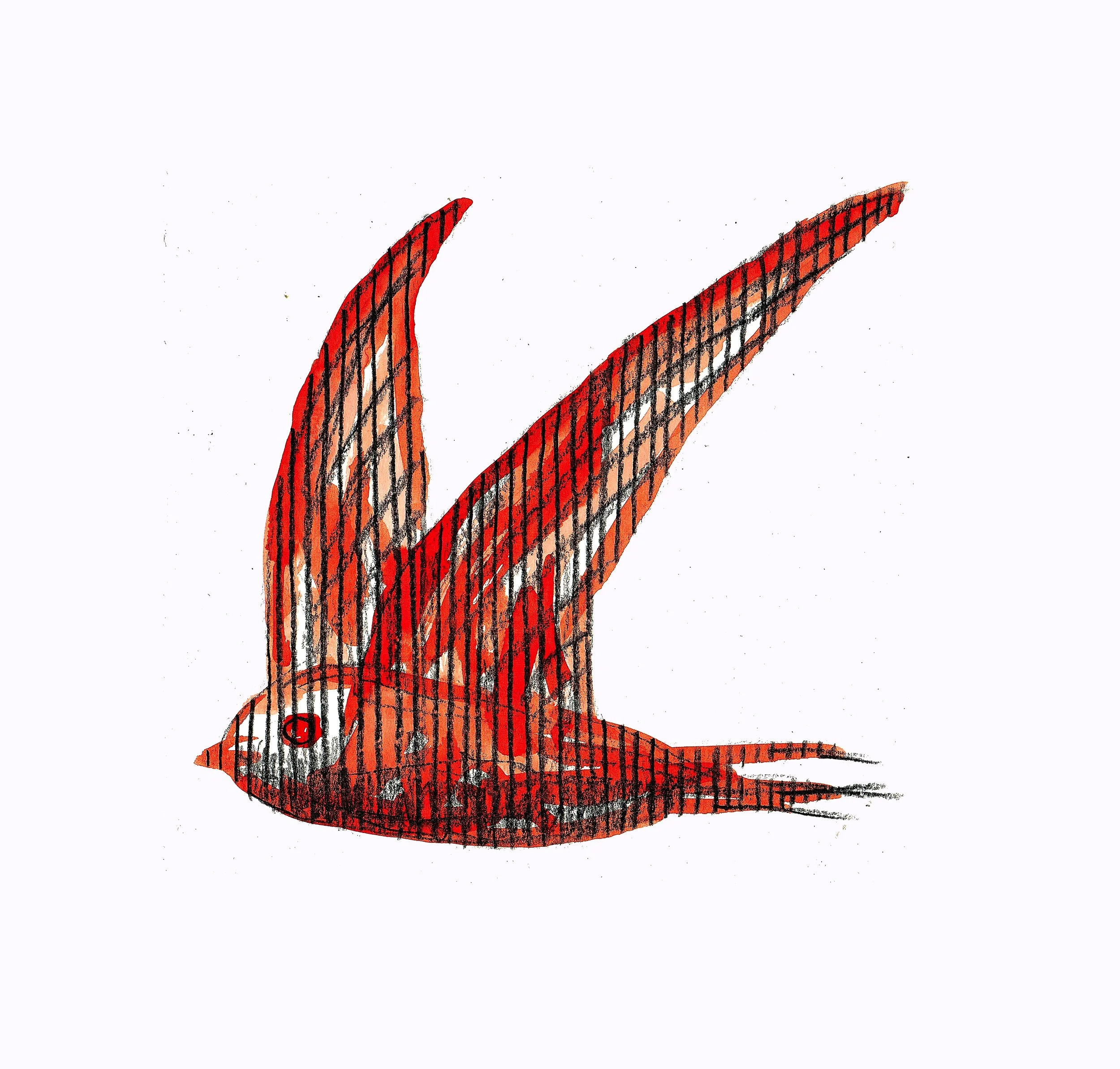 Detailed swallow ink illustration combining realistic anatomy with surreal patterns - Roi Pajursky